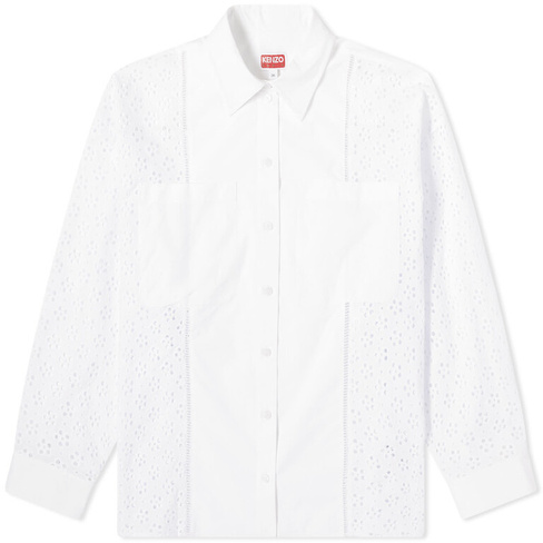 Рубашка Kenzo Broderie Anglaise, цвет Off-White