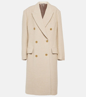Двубортное пальто из смесовой шерсти Acne Studios, белый