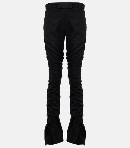 Расклешенные брюки из льна со средней посадкой Acne Studios, черный