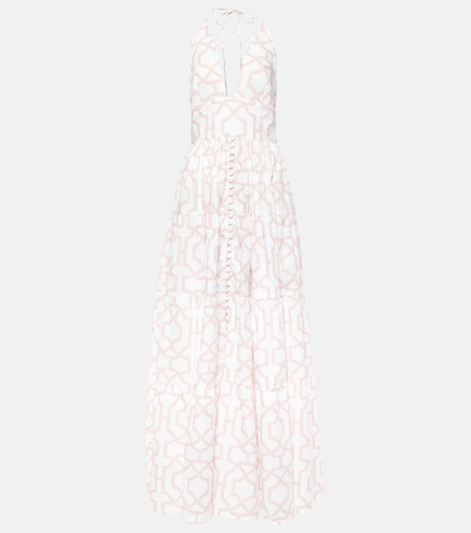 Платье макси celeste из хлопка с принтом Alexandra Miro, мультиколор