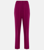 Прямые брюки banker из натуральной шерсти с высокой посадкой Blazé Milano, фиолетовый