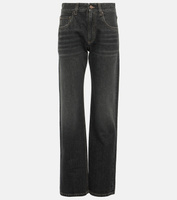 Прямые джинсы со средней посадкой Brunello Cucinelli, черный