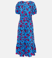 Платье миди lindy из хлопкового поплина Diane Von Furstenberg, синий