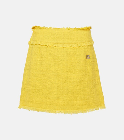 Твидовая мини-юбка Dolce&Gabbana, желтый