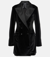 Двубортный бархатный пиджак Dolce&Gabbana, черный
