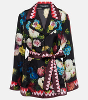 Шелковая рубашка с цветочным принтом Dolce&Gabbana, мультиколор