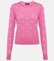 Жаккардовый свитер из шерсти и шелка Dolce&Gabbana, розовый