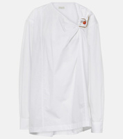 Украшенная блузка из хлопкового поплина Dries Van Noten, белый
