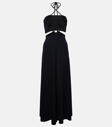 Платье макси tina из джерси с вырезом халтер Eres, черный