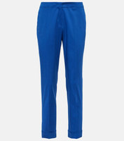 Узкие брюки из смесового хлопка с высокой посадкой Etro, синий