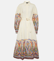 Платье-рубашка миди из хлопка с узором пейсли Etro, мультиколор