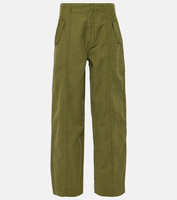 Хлопковые брюки-бочонки с высокой посадкой Frame, зеленый