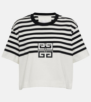 Укороченная футболка из хлопкового джерси 4g Givenchy, черный