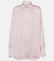 Рубашка из пудрового атласа Jil Sander, розовый