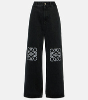 Джинсы anagram с высокой посадкой и широкими штанинами Loewe, черный