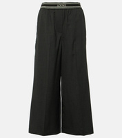 Укороченные широкие брюки из шерсти Loewe, серый