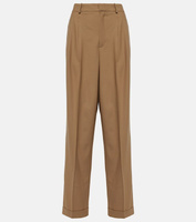 Широкие брюки из смесовой шерсти с высокой посадкой Polo Ralph Lauren, коричневый