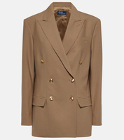 Двубортный пиджак из смесовой шерсти Polo Ralph Lauren, коричневый