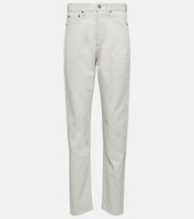 Узкие джинсы с высокой посадкой Saint Laurent, белый