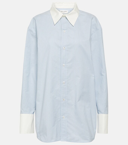 Полосатая хлопковая рубашка Saint Laurent, мультиколор