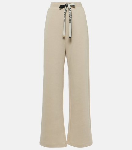 Спортивные брюки badia с высокой посадкой из смесового хлопка 'S Max Mara, белый