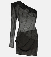 Мини-платье sofia на одно плечо из смесового шелка The Mannei, черный