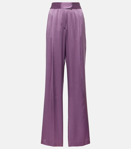 Широкие брюки из шелкового атласа с высокой посадкой The Sei, фиолетовый