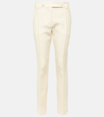 Узкие брюки средней посадки crêpe couture Valentino, белый