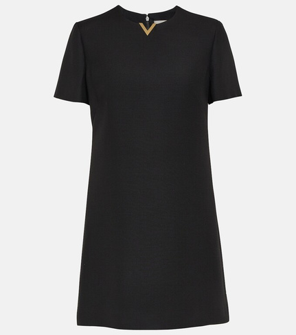 Мини-платье из крепа couture Valentino, черный