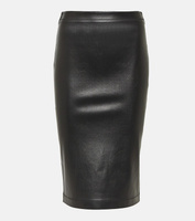 Кожаная юбка миди Versace, черный
