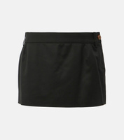 Мини-юбка с низкой посадкой из шерсти Vivienne Westwood, черный