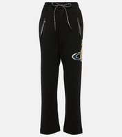 Спортивные брюки из хлопкового джерси с принтом orb Vivienne Westwood, черный