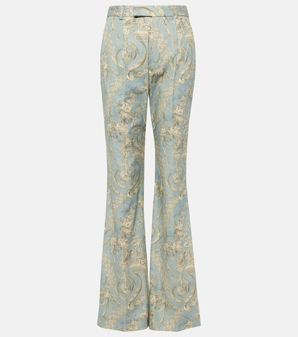 Хлопковые расклешенные брюки с высокой посадкой и принтом ray Vivienne Westwood, синий