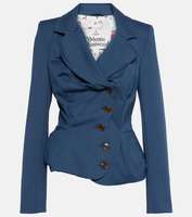 Приталенный пиджак асимметричного кроя из смесового хлопка Vivienne Westwood, синий