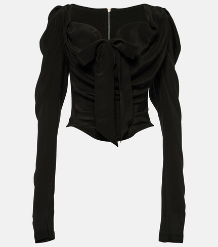 Шелковый топ с завязками Vivienne Westwood, черный