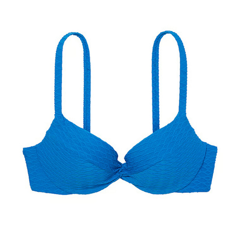 Топ бикини Victoria's Secret Swim Mix & Match Twist Push-Up Fishnet, синий
