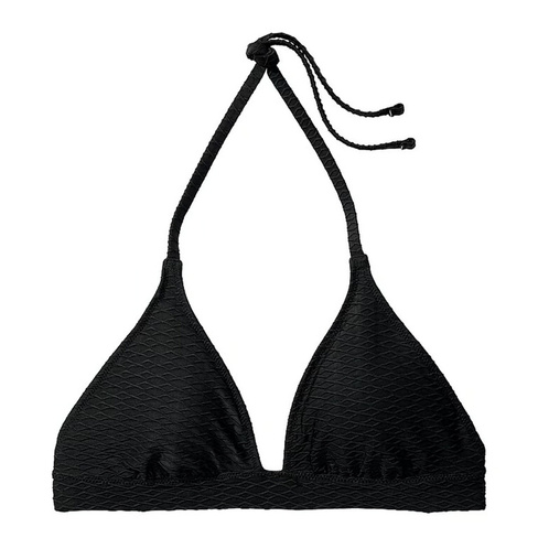 Топ бикини Victoria's Secret Swim Mix & Match Removable Push-Up Halter Fishnet, черный