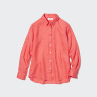 Рубашка UNIQLO льняная премиум-класса, оранжевый