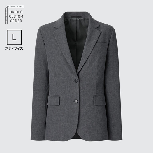 Пиджак строгого кроя стрейч (фасон) L UNIQLO, серый