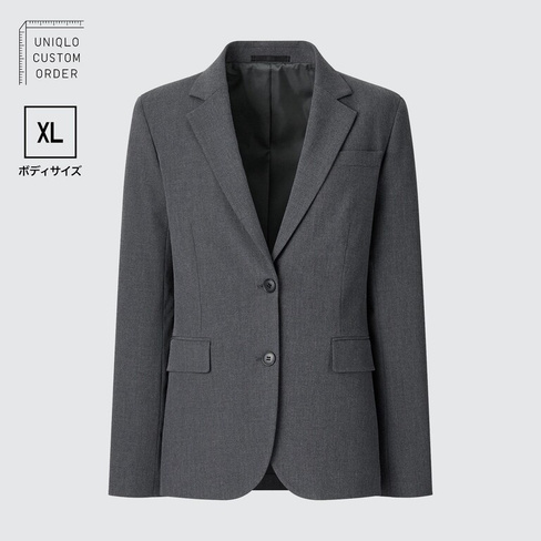 Пиджак строгого кроя стрейч (покрой) XL UNIQLO, серый