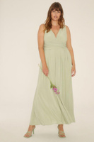 Платье макси Curve Premium из джерси со сборками Oasis, зеленый