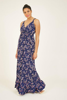 Платье макси 'Hera' с принтом фламинго Yumi, синий