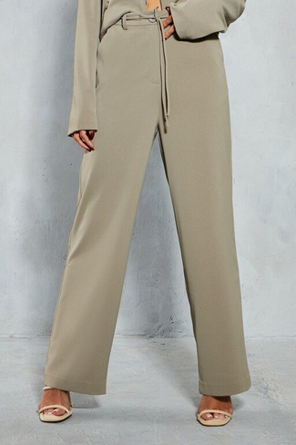 Прямые брюки с завязками на талии по индивидуальному заказу MISSPAP, зеленый