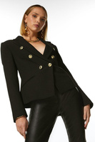 Миниатюрный пиджак в стиле милитари с пуговицами на заказ Karen Millen, черный