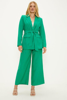 Укороченные брюки с поясом и льняным эффектом Oasis, зеленый