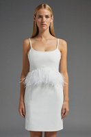 Мини-платье премиум-класса с перьями Coast, белый