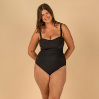 Decathlon Dora Цельный купальник с эффектом плоского живота, моделирующий фигуру Olaian, черный