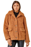 Короткое мягкое плюшевое пальто Roman, оранжевый