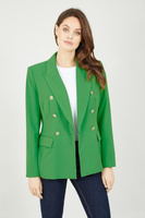 Зеленый пиджак с подкладкой в ​​контрастную полоску Yumi, зеленый