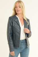 Модная байкерская куртка из натуральной кожи 'MB' Ashwood Leather, темно-синий